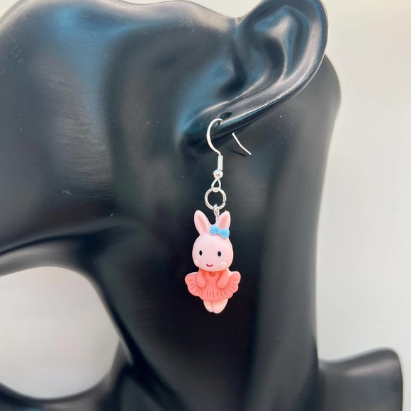 Ballerina Earrings - Bunny Earrings - Rabbit Earrings - Ballet Dancer Earrings - Picture 10 of 10